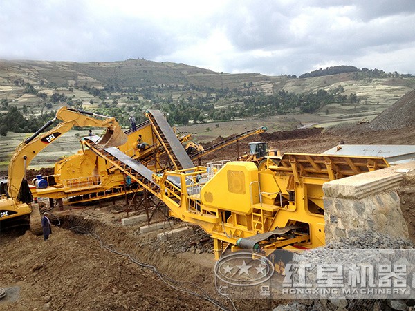 占地小、靈活轉場的輪胎式移動破碎車 占地小、靈活轉場的輪胎式移動破碎車
