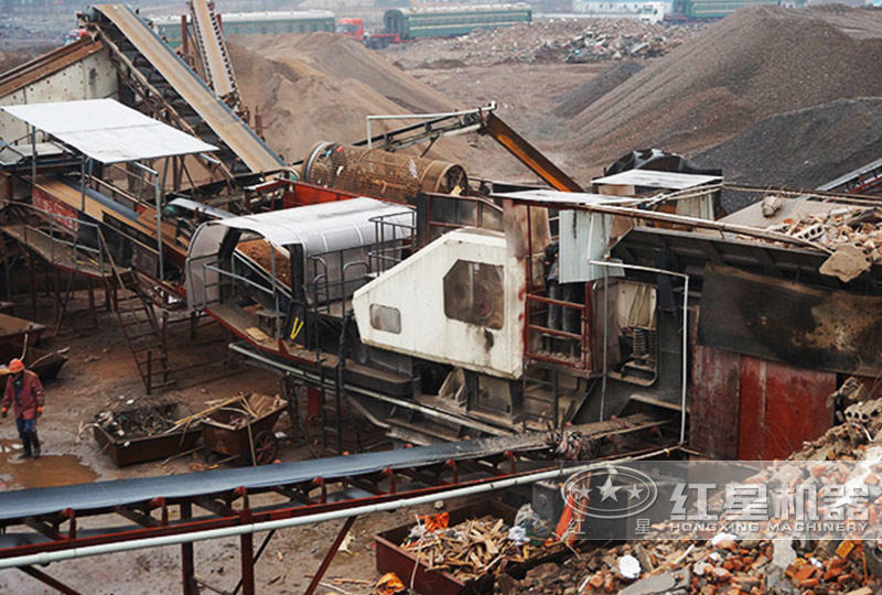 輪胎移動建筑垃圾制沙生產(chǎn)線