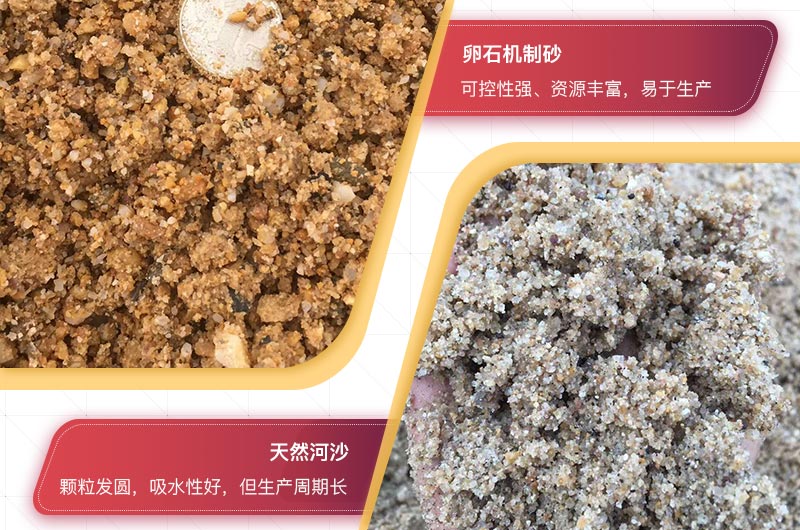 卵石機(jī)制砂與河沙對(duì)比 卵石機(jī)制砂與河沙對(duì)比